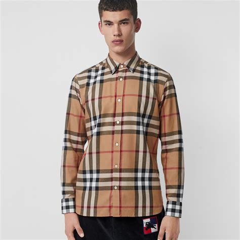 burberry check cotton flannel shirt in camel|Burberry Check Cotton Flannel Shirt, Camel .